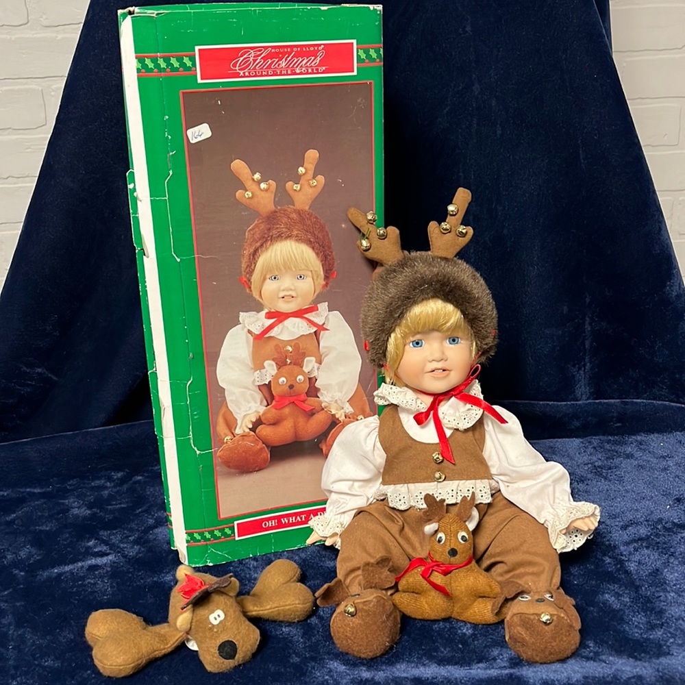 VTG Christmas Reindeer Doll in Box